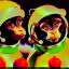 Placeholder: Stills from the unreleased 1953 film, "Christmas Monkeys in Space." photorealistic