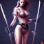 Placeholder: Beautiful women with katana sword