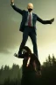 Placeholder: realistic image, joe biden zombie, arms raised halfway up, arm cut and bleeding, amputated leg, night, walking with a limp, waist up view, dark ambient, highly detailed, sky background, concept art, unreal engine 5, god rays, ray tracing, RTX, lumen lighting, ultra detail, volumetric lighting, 3d, finely drawn, high definition, high resolution.