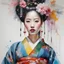 Placeholder: ultra detailed portrait painting of a Korean girl in traditional kimono, in Minjae Lee style, painted by Artur Bordalo