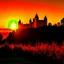 Placeholder: Silhouette of Czech castle ruins at sunset.