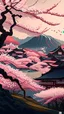 Placeholder: cherry blossoms in japanesse countryside, japanesse art style