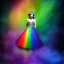 Placeholder: Full body portrait, painting, medium shot lady volumetric rainbow hair filigree