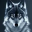 Placeholder: black wolf, black, masterpiece, expert, 8K, hyperrealism, sharp focus, cinematic lighting, blue