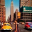 Placeholder: Picture 1950's street life, people, New York, very blurry, abstractism, colours, strong texture, 3d, chaotic