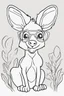 Placeholder: Outline art for cute coloring pages with kangaroo with glasses, full body, white background, sketch style, only use outline, clean line art, no shadows and clear and well outlined.