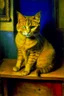 Placeholder: Portrait of a cat by Van Gogh