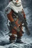 Placeholder: diver like a aggressive snow man,with the gun,hi quality detail,hi quality textures,cinematic,realistic,