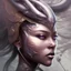 Placeholder: sango fantasy, fantasy magic, intricate, sharp focus, illustration, highly detailed, digital painting, concept art, matte, masterpiece head sexy front view black African beauty space lady silver carp skin one head African space night