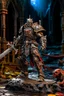Placeholder: metal maden male chaos warrior of khorne in armor is holding a great sword in a ruined post-apocalyptic city, sci-fi, fantasy, horror, skulls on the ground, blood, Tornado, Roman, Empty chairs,Tangled roots,Key, Warped,Mangled,Ethereal, (Isolation:1.1), (Glaze:1.1), (Reflected light:1.2), Glass, Polygon, ultra detailed, intricate, oil on canvas, dry brush, (surrealism:1.1), (disturbing:1.1), trending on artstation, sharp focus, studio photo, intricate details, highly detailed, by greg rutkowski,