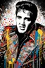 Placeholder: Elvis Presley, Line Art, Black Background, Ultra Detailed Artistic, Detailed Gorgeous Face, Natural Skin, Water Splash, Colour Splash Art, Fire and Ice, Splatter, Black Ink, Liquid Melting, Dreamy, Glowing, Glamour, Glimmer, Shadows, Oil On Canvas, Brush Strokes, Smooth, Ultra High Definition, 8k, Unreal Engine 5, Ultra Sharp Focus, Intricate Artwork Masterpiece, Ominous, Golden Ratio, Highly Detailed, photo, poster, fashion, illustration