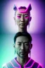 Placeholder: portrait, Asian cyborg woman, samurai warrior :: symmetry photography, cyberpunk style, cyborg eyes, pink hair, wires conveying, perfect eyes, samurai helmet, tiger mask, black samurai army, katana, japanese traditional ornaments, pink, white, black, glow eyes, cinematic, Ultra realistic, dark scene, soft color, highly detailed, unreal engine 5, RTX, ultra detail, 3d, finely drawn, high definition.