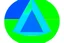 Placeholder: green triangle in the middle of circle, blue and green