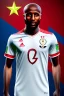 Placeholder:  the Egyptian soccer player Shikabala as a child 3 years old ,baby face,He is wearing a Zamalek Club T-shirt,Zamalek Club logo on the T-shirt , portrait, fantasy setting, ethereal, soft lighting