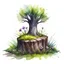 Placeholder: watercolor drawing of a tree stump with grass and flowers on a white background, Trending on Artstation, {creative commons}, fanart, AIart, {Woolitize}, by Charlie Bowater, Illustration, Color Grading, Filmic, Nikon D750, Brenizer Method, Perspective, Depth of Field, Field of View, F/2.8, Lens Flare, Tonal Colors, 8K, Full-HD, ProPhoto RGB, Perfectionism, Rim Lighting, Natural Lighting, Soft Lig
