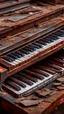 Placeholder: old rusted piano keyboard