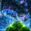 Placeholder: A portal to galaxy, many plants and flowers, beautiful milkyway shot, view out of the spaceship, intricate, ultra-fine detail, 8k, high-quality, 3d, realistic, digital art, midjourney style,