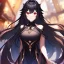 Placeholder: Clear focus, high resolution, black long fluffy hair, red eyes, wearing a Honkai Impact 3rd outfit