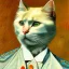 Placeholder: Portrait of a cat by Van Gogh