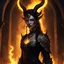 Placeholder: he flickering flames cast eerie shadows on the walls as the female demon, with her yellow skin shimmering in the firelight, stood tall and imposing. Her horns curved menacingly above her head, exuding an aura of dark power. The air crackled with a sense of foreboding as she began to chant ancient incantations, her voice both melodic and chilling. Within the confines of a large iron cage, the demon performed her ritual with precision and grace, her movements fluid and hypnotic