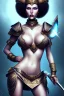 Placeholder: lady warrior with big bobs no top and ace