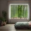 Placeholder: a gorgeous, stunning room facing a huge window with mystical forest view, multiple pastel pillows on rustic wood floor, candles, gauzy curtains, plants, tranquil, 8k resolution, high-quality, fine-detail, digital art, detailed matte, volumetric lighting, illustration, 3D octane render, brian froud, howard lyon, selina french, annie stokes, lisa parker, greg rutowski,