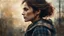 Placeholder: <lora:Texturized:1.0> Profile, woman in tartan, delicate hues blending with etched, crisp outlines, surrounded by gently descending brush strokes, all immersed in the warmth of early morning sunlight casting subtle shadows, against a textured tartan background ​​burlap, reminiscent of the methods of Jeremy Mann or Raphael Sanzio, characterized by the volumetric effects of lithography with stone washes, chiaroscuro and lithographic style, oil painting