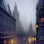 Placeholder: View from a snow rain rooftops of corner gothic Buildings, Central station, Piccadilly, Uphill roads, elevated trains, Gothic Metropolis , Neogothic architecture, Metropolis Fritz Lang by Jeremy mann, John atkinson Grimshaw, "Gothic architecture, London, edimburgh, Chicago Prague by Jeremy mann"