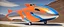 Placeholder: award winning car and driver photograph of a futuristic station wagon dirigible hybrid designed by only one vehicle per image painted metallic orange traveling at a high rate of speed, jet intake off of front center of vehicle and jet exhaust out the rear with bright blue flame, bilaterally symetrical, more a high speed road vehicle