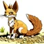 Placeholder: Create a fox with ground/rock-like features