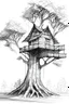 Placeholder: Help me generate a tree house building sketch