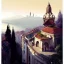 Placeholder: Skyline+city on inslands+Trainstation on cliff+Beaux Arts architecture,+palladio+detailed facades+uphill road+trees+ biopunk+Bueno Aires+turin+trieste+Book illustration by Gediminas Pranckevičius, Jean Baptiste Monge, Brian Kesinger, Anton fadeev, Kilian Eng, strong lines, high contrast vibrant colors, highly detailed, 16k resolution, trending on behance