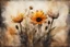 Placeholder: double exposure, merged layers, painted and burned burlap, beautiful collection of flowers, melting watercolor and black ink outlines on wet paper, soft, shading strokes, in sunshine, ethereal, otherwordly, cinematic postprocessing, bokeh, dof