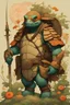 Placeholder: turtle samurai, intricate detail , plants, wildflower, by Pascal Blanche and Sachin Teng and Sam Yang and Greg Rutkowski, in style of colorful comic. symmetry, hyper detailed. octanev render.