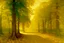Placeholder: A golden yellow woodland grove in the morning painted by Edgar Degas