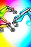 Placeholder: Draw the flexible link robotic arms with a flexible joint as the research object. More colorful industrialization. More colorful background.Better looking background