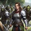 Placeholder: during a looting: The maiden in chainmail and the orcs: One size fits most