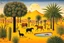 Placeholder: A desert oasis with animals by artist "Henri Rousseau"