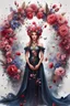 Placeholder: Pintura de Rayna Elfo coronada con flores, arte de tinta, calidad ultra, 8k, cuerpo completo