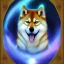 Placeholder: third eye ascension shiba inu doge with heaven glowing aura Q anon