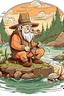 Placeholder: the hobbit is fishing at the river