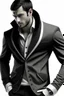 Placeholder: Dual Man's Casual black Blazer jacket with a grey hoodie jacket Atached... 2 Button