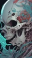 Placeholder: a close up of a person with a skull on their head, anime skull portrait man, scary detailed art in color, hiroyuki-mitsume takahashi, nychos art aesthetic, half man half skeleton, anime cyberpunk art, colored manga art, rossdraws pastel vibrant, cold colors. insanely detailed, beautiful anime portrait, stunning anime face portrait, scary art in color