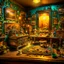 Placeholder: Diorama of old stuff in a room, sharp focus, 8k, 3d, very detailed, volumetric light, grim, fine art, very colorful, ornate, 35mm, F/2.8, insanely detailed and intricate, hypermaximalist, super detailed, decadent