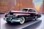 Placeholder: a true-to-life 1946 cadillac series 62 sedanette, centered, intricate, extreme detailed, photorealism, center view, city background, pivot on cadillac, pen and color marker painting by cheryl kelley