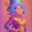 Placeholder: A pink witch, an orange witch, a yellow, a green witch, an aqua witch, a navy witch, a purple witch