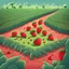 Placeholder: a cartoon strawberry field