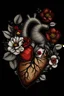 Placeholder: anatomical heart with flowers