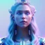 Placeholder: A portrait of a full body crystalised blue pink queen,smiling face, blue eyes, long blond hair, atmospheric, realistic, unreal engine, lighting, octane render.