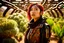 Placeholder: Unground solar punk tunnels, cinematic, dof background a, dystopian, sci-fi, award winning, Yui in a garden, National Geographic, breath taking, oxygen farm but outside is a desert, fantasy, magical